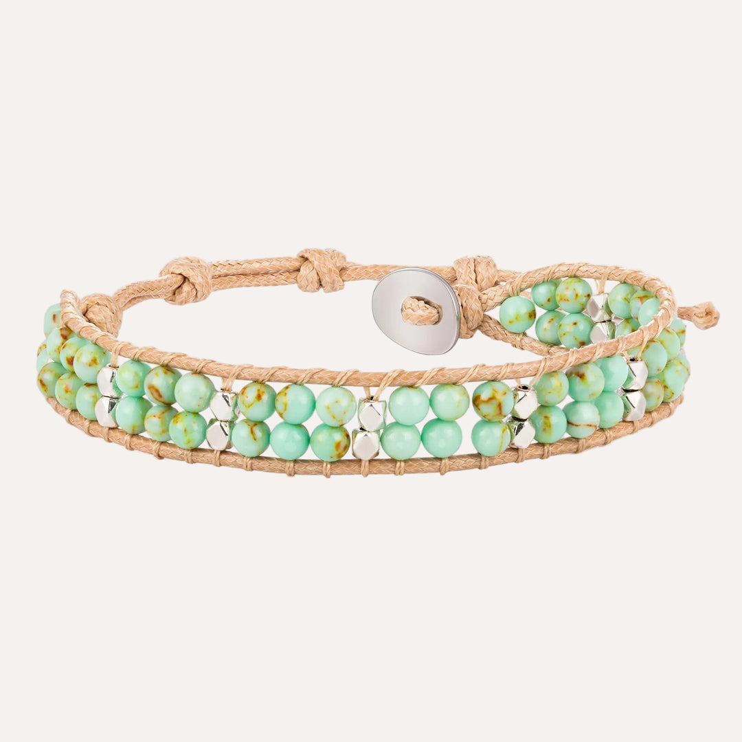 Beaded Woven Bracelet for Women | Fashion Double Layer Bead Design | Soria Jewelry
