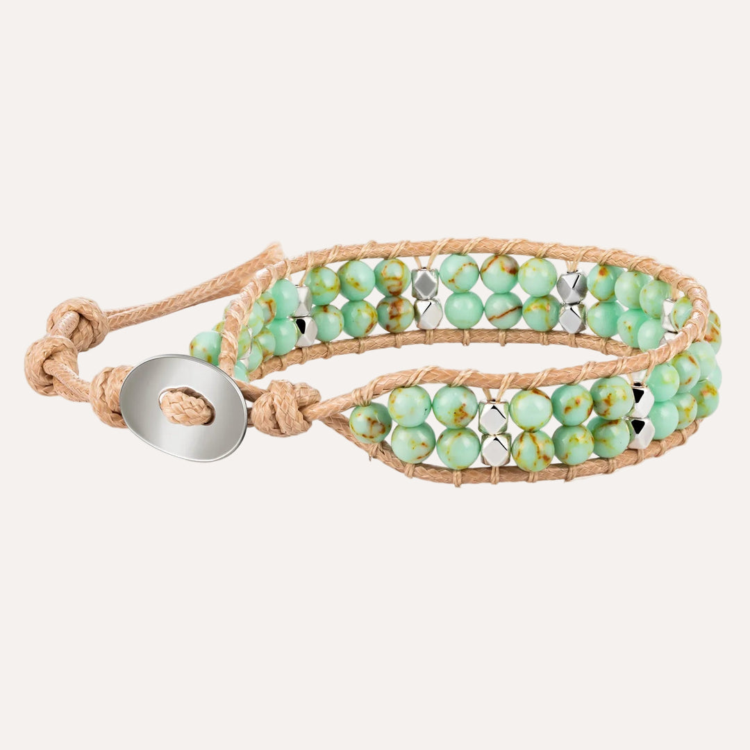 Beaded Woven Bracelet for Women | Fashion Double Layer Bead Design | Soria Jewelry