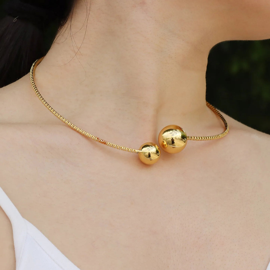 Necklace Bracelet Set for Women | Unique Gold Beads Design | Soria Jewelry
