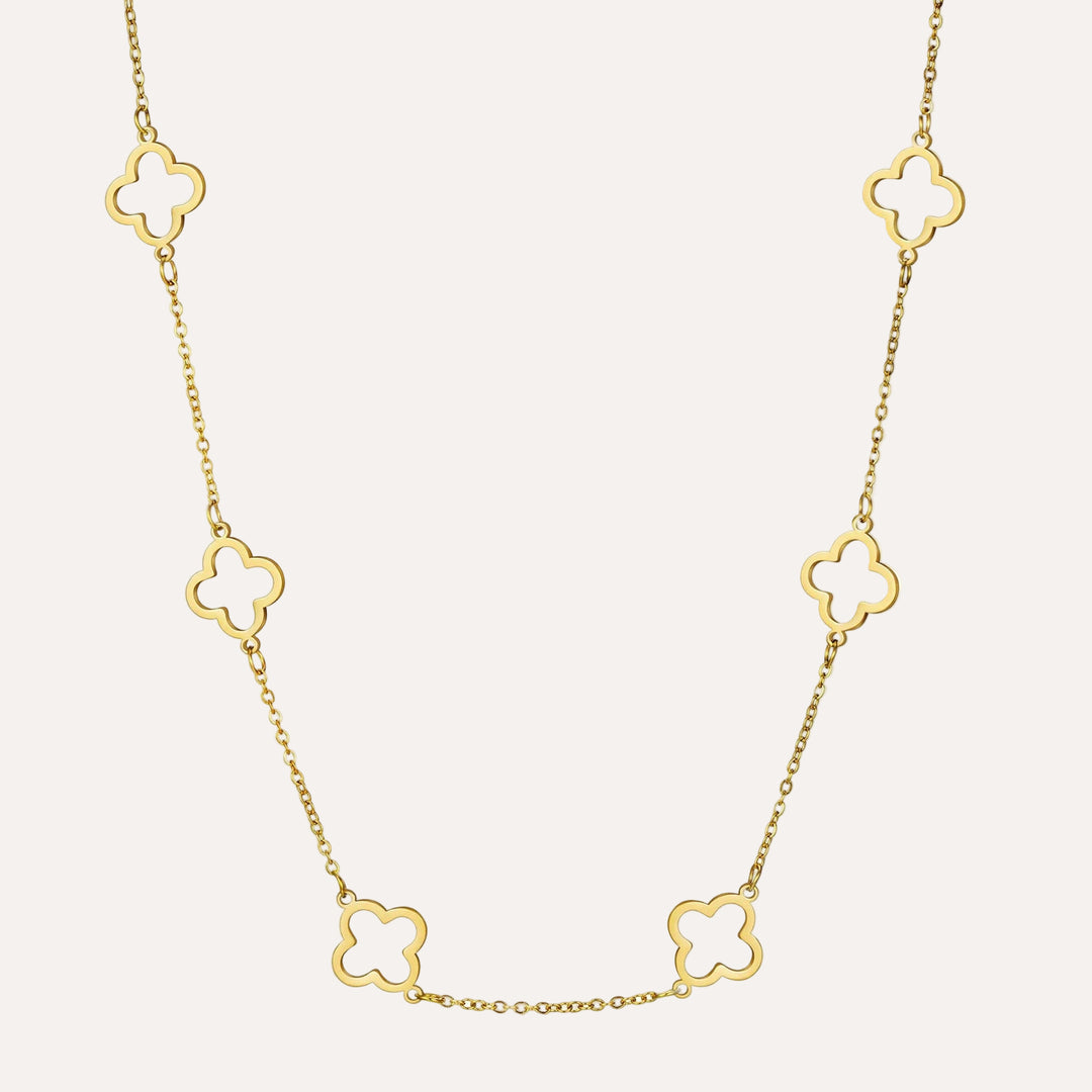 Four Leaf Clover Necklace for Women | Unique Hollow Chain Design | Soria Jewelry