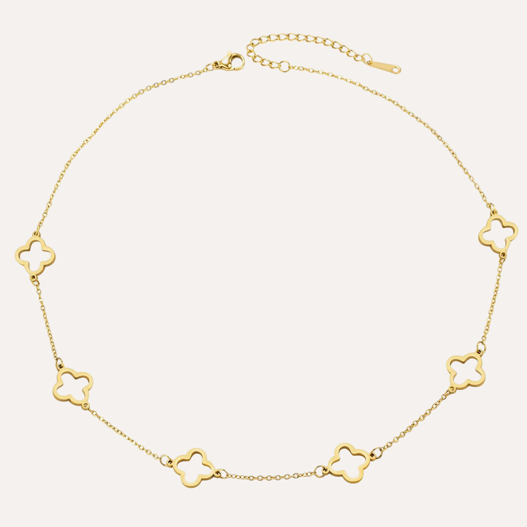 Four Leaf Clover Necklace for Women | Unique Hollow Chain Design | Soria Jewelry