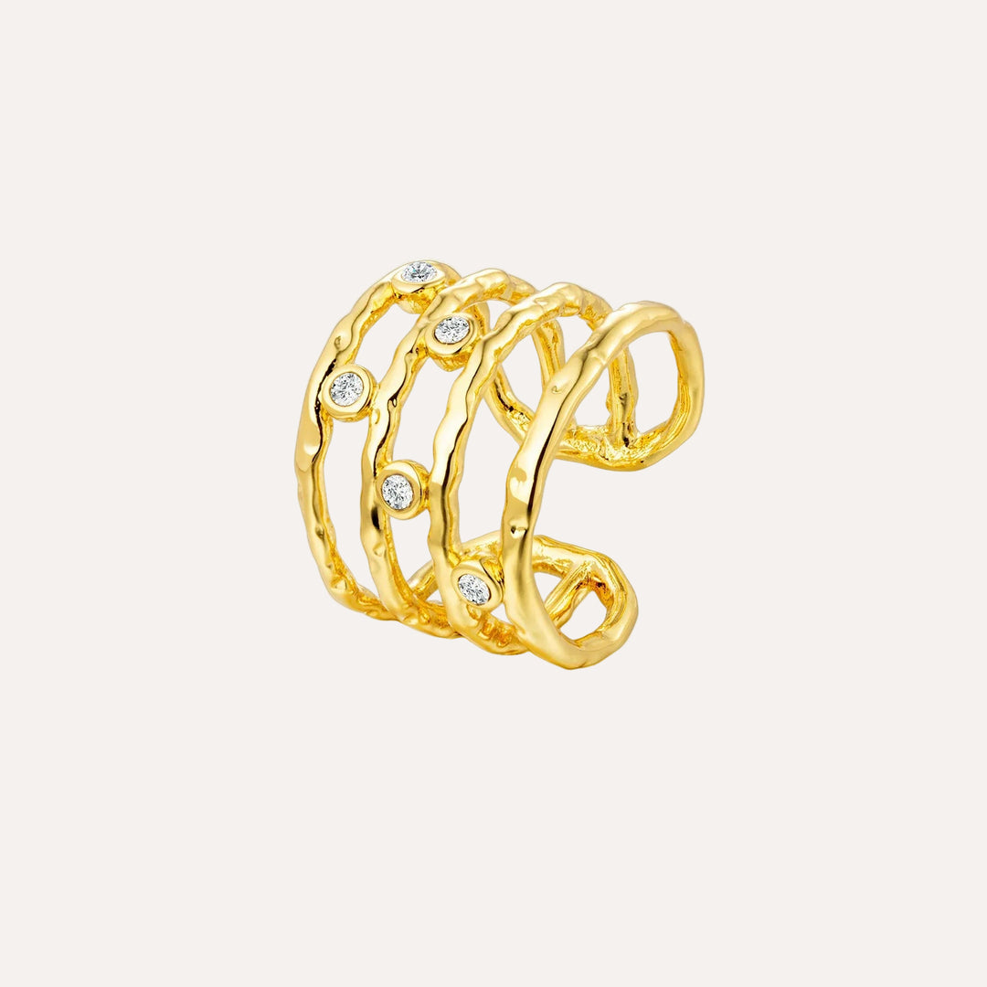 Gold Ring for Women | Unique Gold Multi Band Open Design | Soria Jewelry