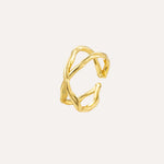 Load image into Gallery viewer, Gold Cross Ring for Women | Unique Open Design | Soria Jewelry
