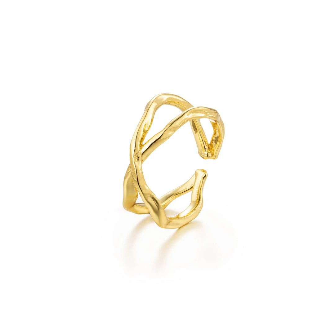 Gold Cross Ring for Women | Unique Open Design | Soria Jewelry