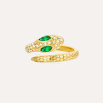 Load image into Gallery viewer, Gold Snake Ring for Women | Unique Crystal Jewelry | Soria Jewelry
