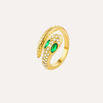Load image into Gallery viewer, Gold Snake Ring for Women | Unique Crystal Jewelry | Soria Jewelry
