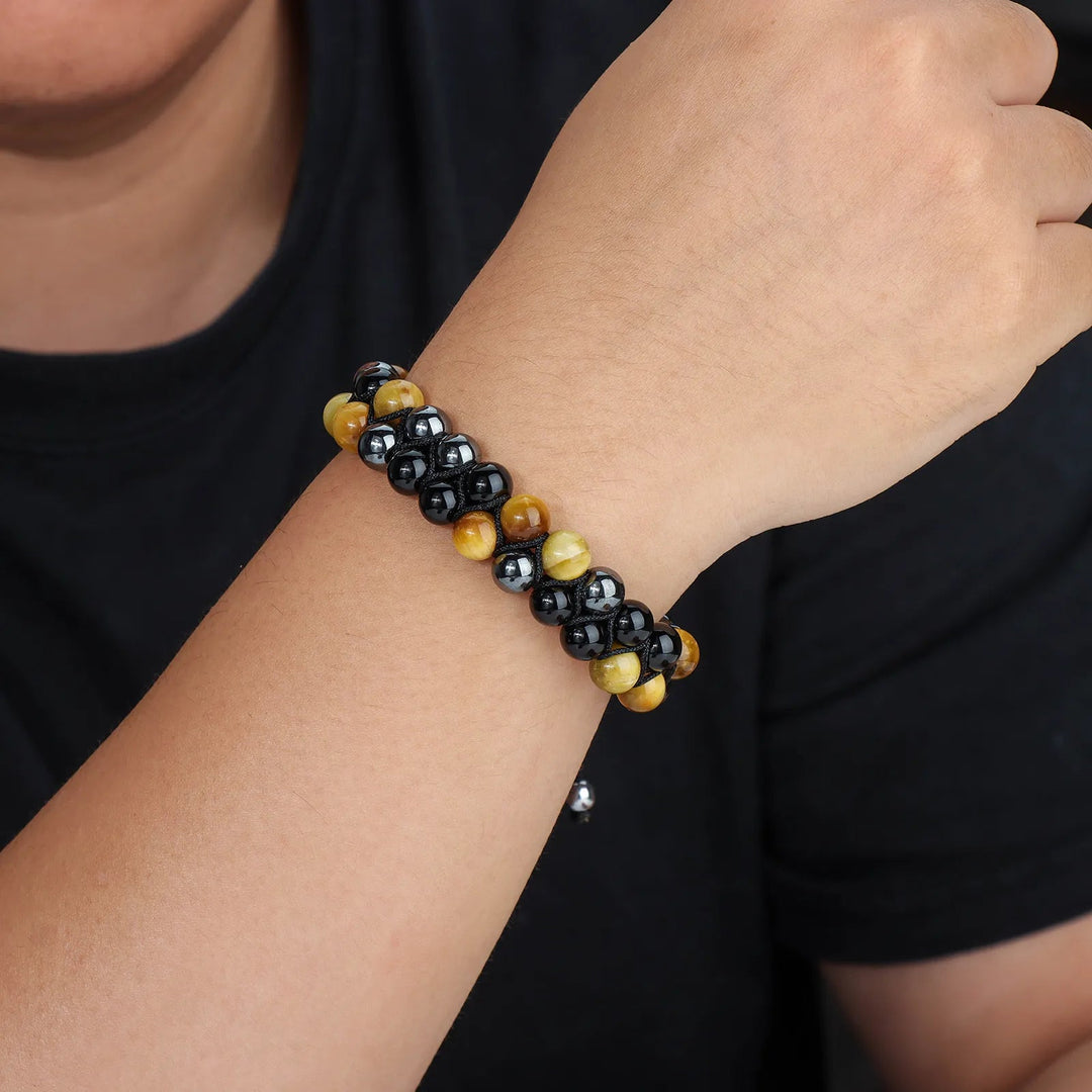 Double Layer Beaded Bracelet | Vintage Men's Jewelry | Soria Jewelry