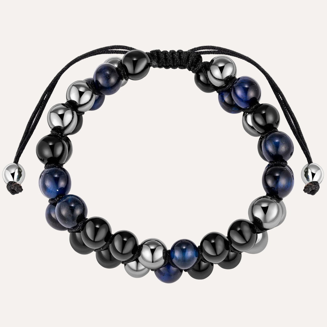 Double Layer Beaded Bracelet | Vintage Men's Jewelry | Soria Jewelry