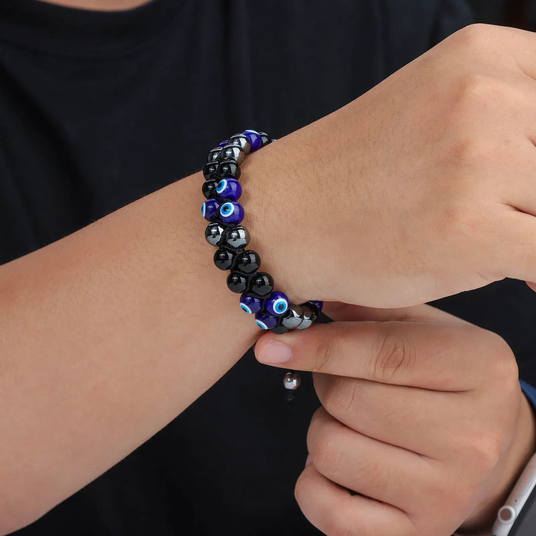 Double Layer Beaded Bracelet | Vintage Men's Jewelry | Soria Jewelry