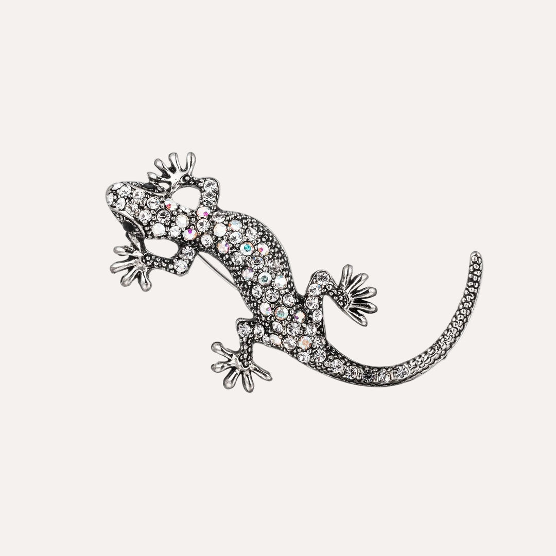 Lizard Brooch for Women | Vintage Animal Crystal Pin | Soria Jewelry
