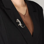 Load image into Gallery viewer, Lizard Brooch for Women | Vintage Animal Crystal Pin | Soria Jewelry
