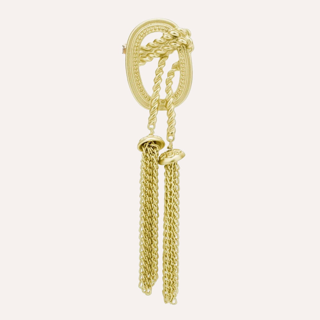 Gold Tassel Brooch | Vintage Style Elegant Pin for Women | Soria Jewelry