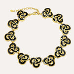 Load image into Gallery viewer, Vintage Necklace Earrings Set for Women | Gold Black Irregular Triangle Design | Soria Jewelry
