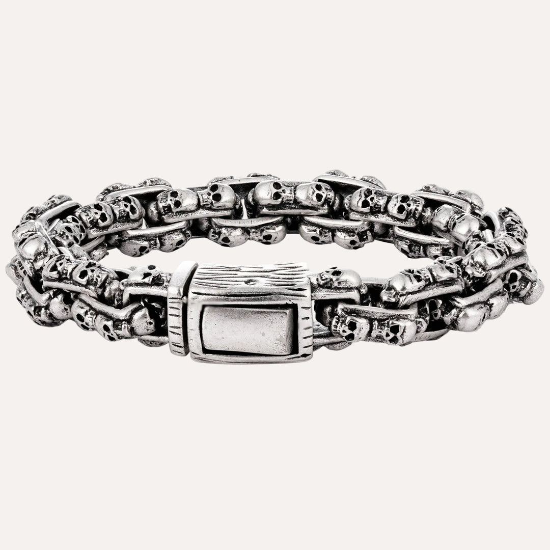 Skull Link Bracelet for Men | Vintage Gothic Punk Style | Soria Jewelry