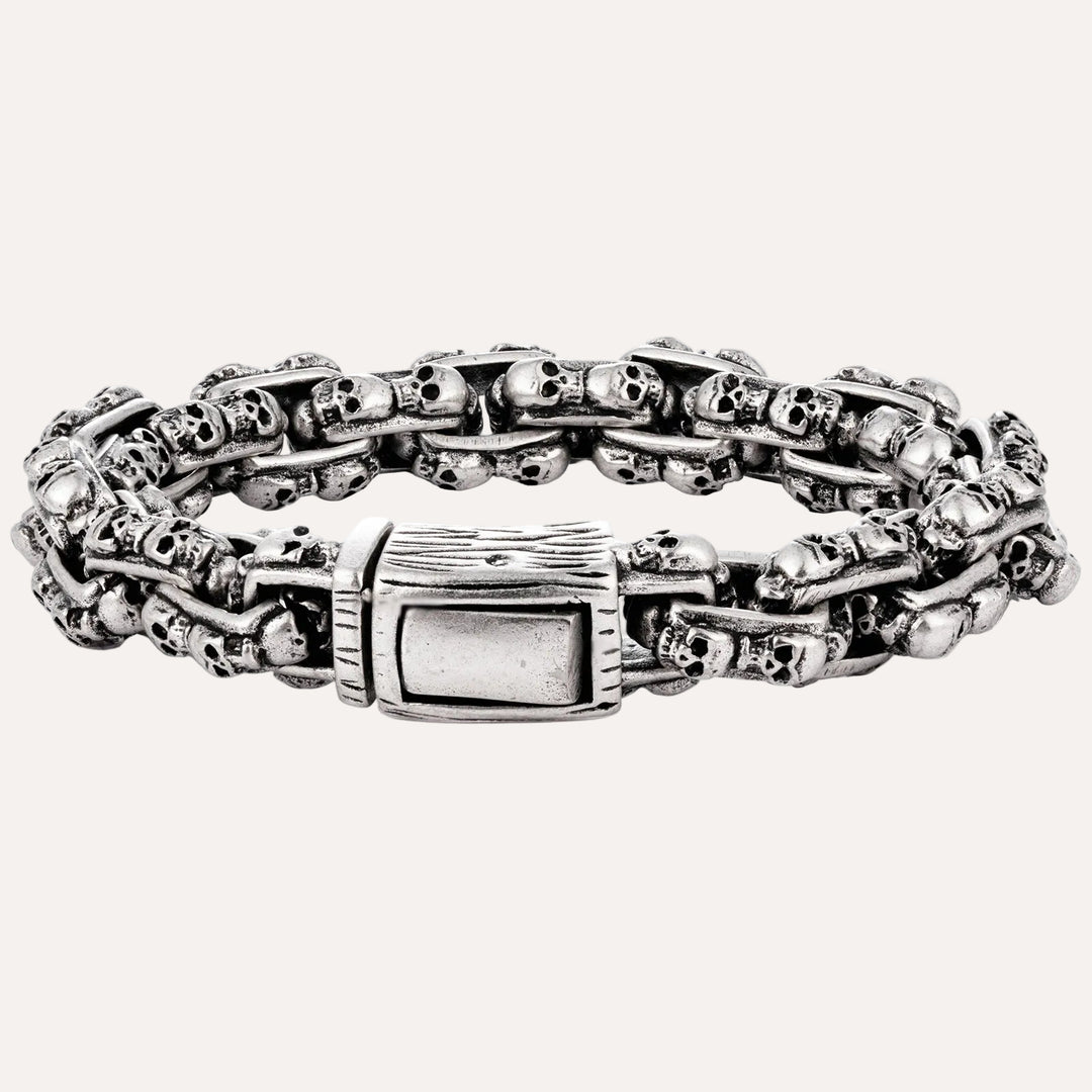 Skull Link Bracelet for Men | Vintage Gothic Punk Style | Soria Jewelry