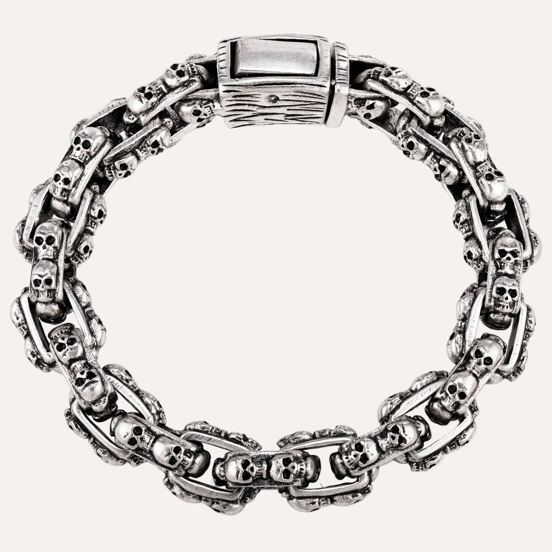 Skull Link Bracelet for Men | Vintage Gothic Punk Style | Soria Jewelry