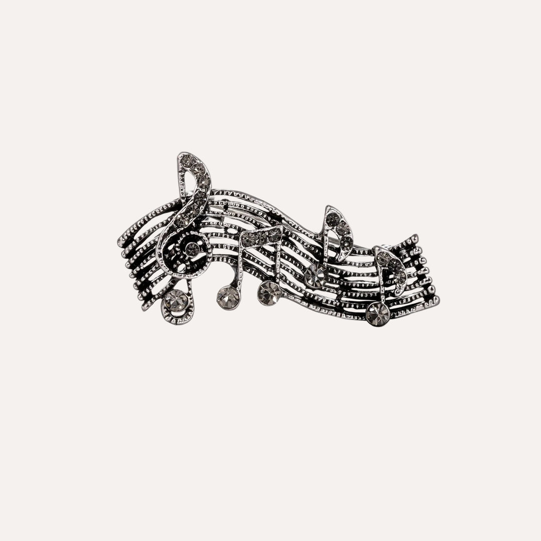 Music Note Brooch for Women | Vintage Sheet Music Lapel Pin | Soria Jewelry