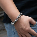 Load image into Gallery viewer, Silver Chain Bracelet for Men | Vintage Old Metal Textured Design | Soria Jewelry
