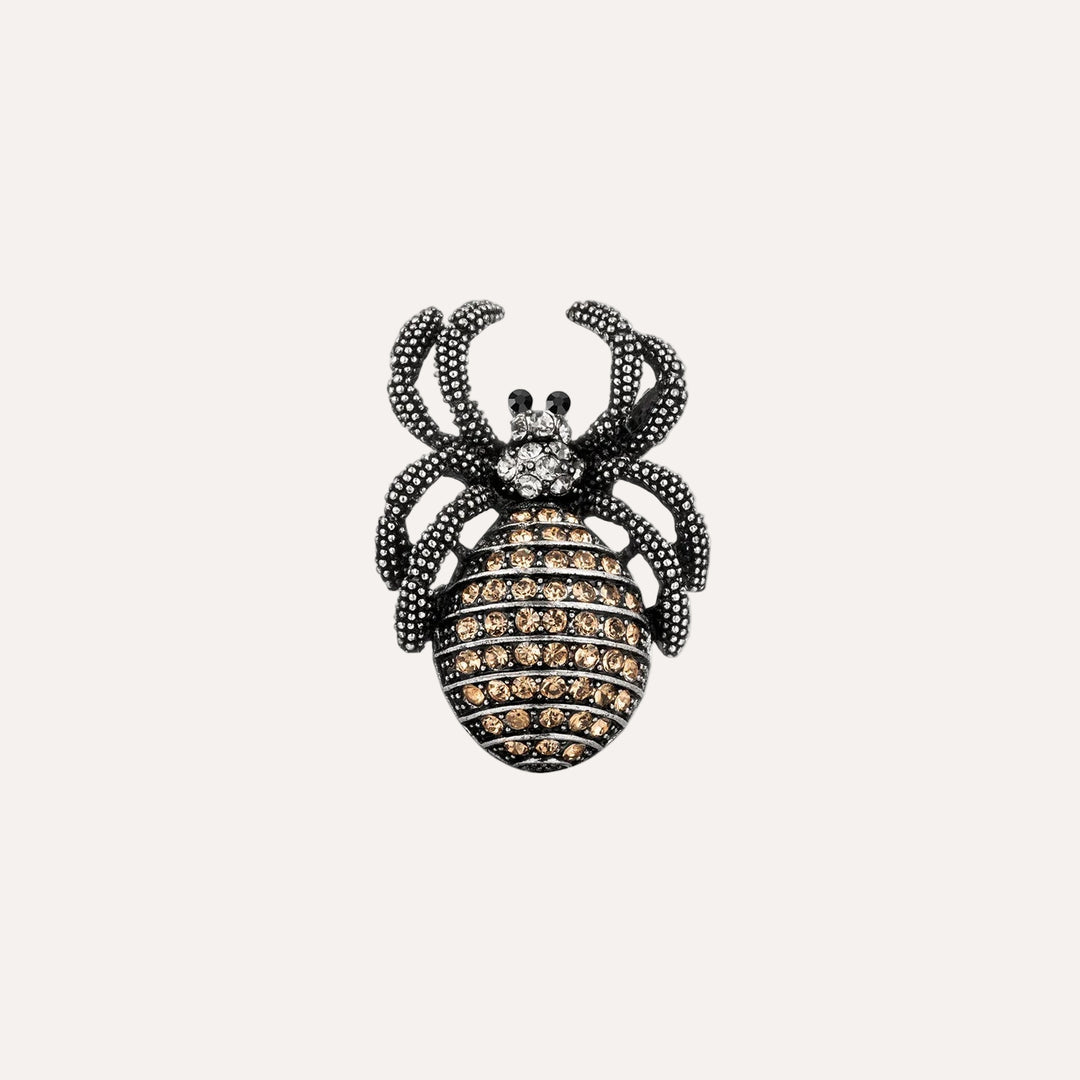 Crystal Spider Brooch for Women | Vintage Punk Style Pin | Soria Jewelry