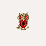 Load image into Gallery viewer, Owl Brooch for Women | Vintage Red Crystal Animal Pin | Soria Jewelry

