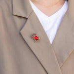 Load image into Gallery viewer, Owl Brooch for Women | Vintage Red Crystal Animal Pin | Soria Jewelry
