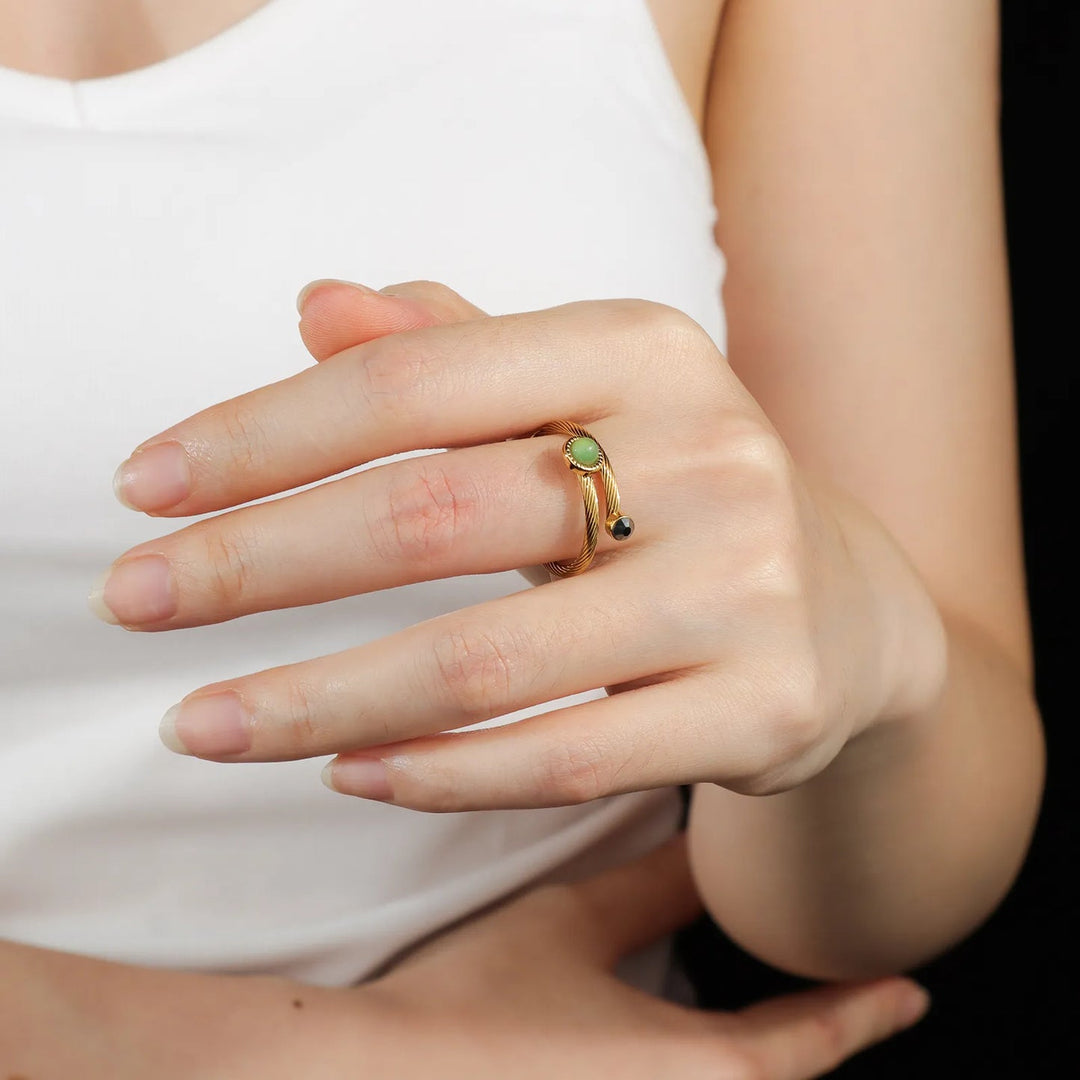 Gold Ring for Women | Vintage Twisted Adjustable Design | Soria Jewelry